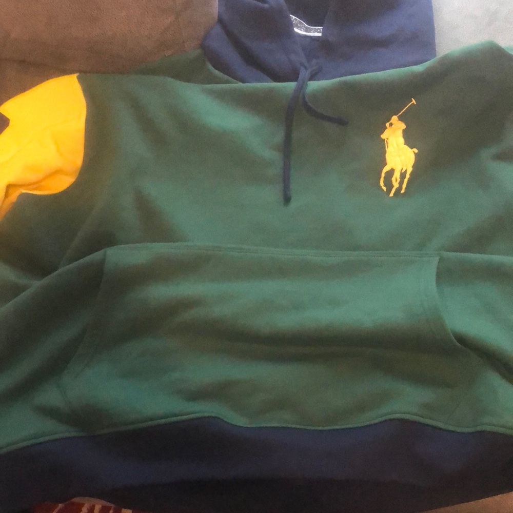 Polo by Ralph Lauren Green and Yellow Men's Sweater Brand New with tags